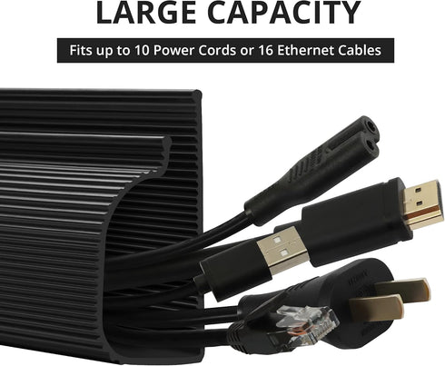 Cable Management Under Desk (31.5in J Channel 2x15.7in) Self Adhesive Cable Raceways Cable Channel, Easy to Install Cord Cover Cable Hider Desk Co...