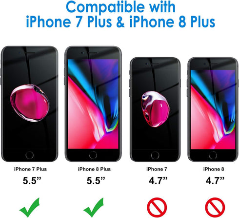 JETech Privacy Screen Protector for iPhone 8 Plus and iPhone 7 Plus, Anti-Spy Tempered Glass Film, 2-Pack...