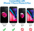 JETech Privacy Screen Protector for iPhone 8 Plus and iPhone 7 Plus, Anti-Spy Tempered Glass Film, 2-Pack...