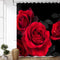LIVILAN Red Shower Curtain for Bathroom Rose Shower Curtain Black and Red Shower Curtains Red Rose Shower Curtain with Hooks Black Floral Flower D...