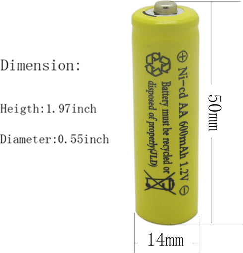 GEILIENERGY AA Size NiCd AA 600mAh 1.2V Rechargeable Batteries for Solar Lamp Solar Light(20 PCS)...