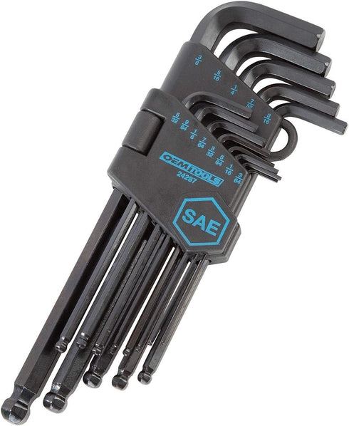 OEMTOOLS 24287 13-Piece SAE Hex Key Set, Allen Wrenches Set, Long Arm Ball End Hex Key Wrench Set, Allen Key Storage...