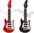 2 Pieces Miniature Guitar Toy Miniature Dollhouse Guitar Miniature Musical Instrument Electric Guitar Bass Toy for Dollhouse Furniture Tiny Instru...