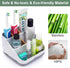 Toothbrush Holders for Bathrooms - 6 Slots Bamboo Electric Tooth Brushing Holder, Bathroom Countertop Organizer for Kids Family, Marble Toothbrush...