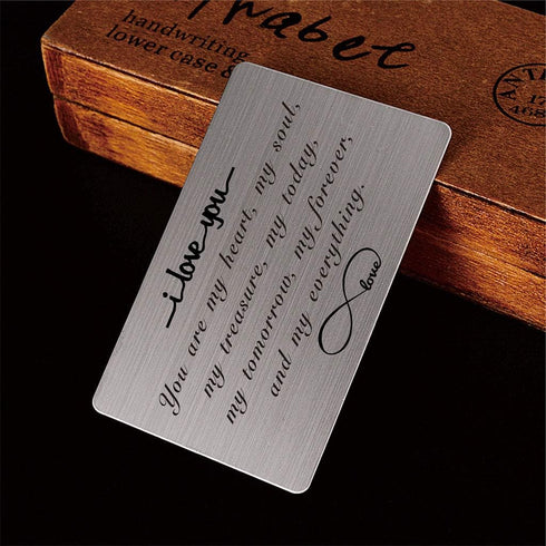 Engraved Wallet Insert Card, I Love You Forever, Anniversary Card Gifts, Soulmate Gifts for Him Her, Gifts for Boyfriend Husband, Valentine's Gift...