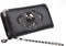 HOYOFO Skull Wallets for Women Zip Around Clutch with Credit Card Holder Phone Case Leather Long Goth Wallet Purse with Wristlet, Black...