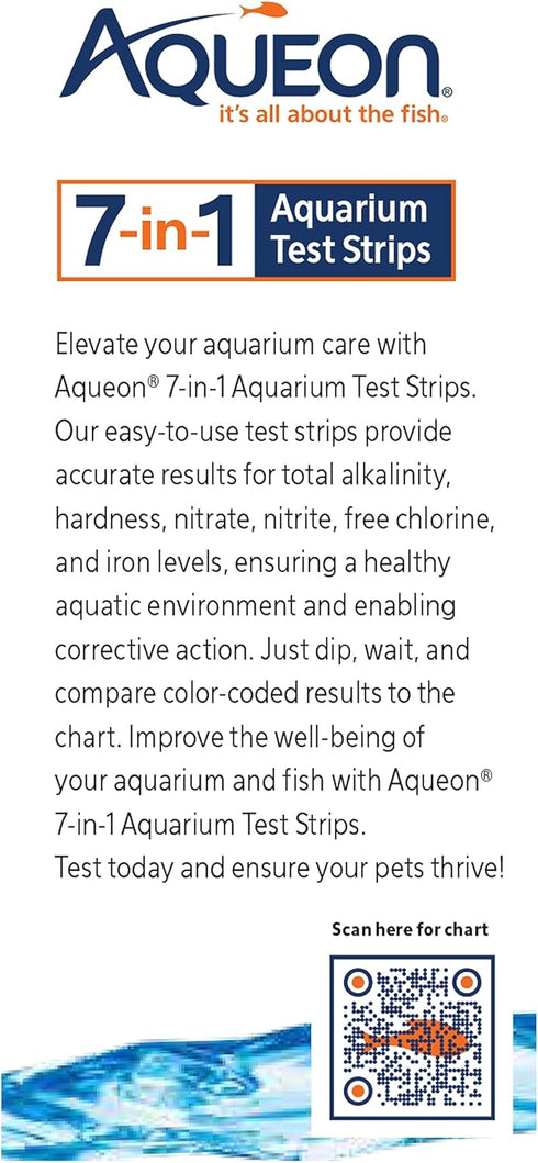 Aqueon 7-in-1 Aquarium Test Strips 50 Count...