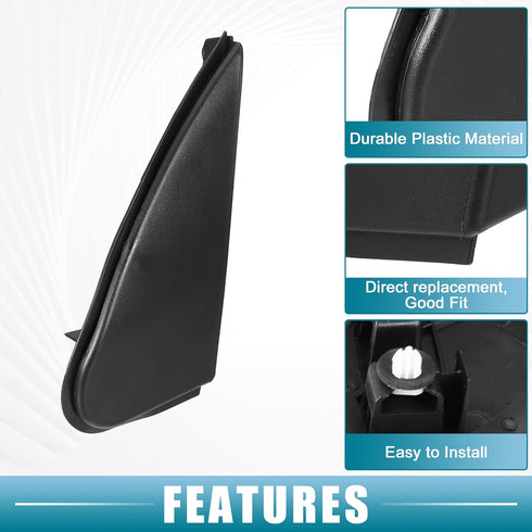 Front Left Right Door Mirror Corner mudguard Triangle Cover No.6011802170/6011702170 for Toyota Corolla 2014-2016 Plastic Black 1 Pair...
