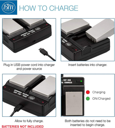 EN-EL5 Dual Rapid Battery Charger for Nikon Coolpix P80 P90 P100 P500 P510 P520 P530 Digital Camera...