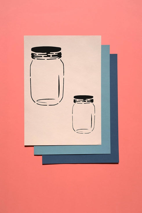 Mason Jar Custom Stencil, 8.5" x 11", Reusable & Sturdy for Art, Crafts & DIY Projects...