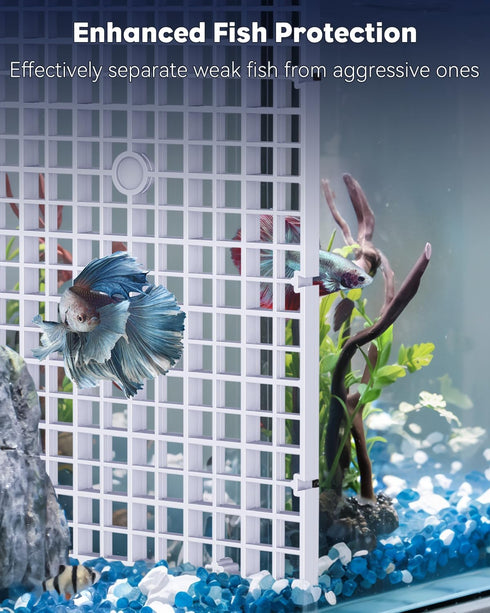 Pawfly 4 Pack Aquarium Fish Tank Divider, Plastic Aquarium Grid Divider, Egg Crate Divider Tray Grid Fish Tank Bottom Isolation Separator for Aqua...