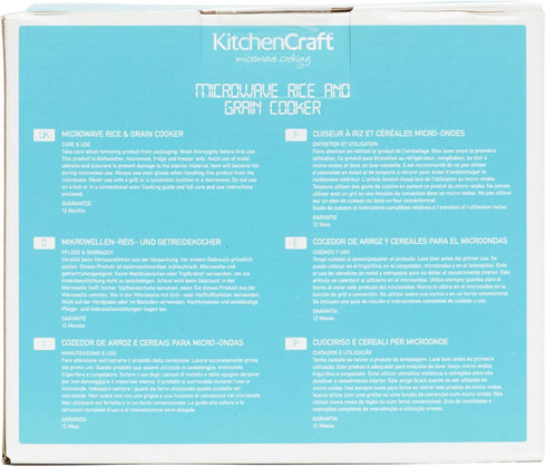 KitchenCraft Rice Cooker - Microwave Steamer, BPA Free Plastic, 1.5 Litre, White/Red...