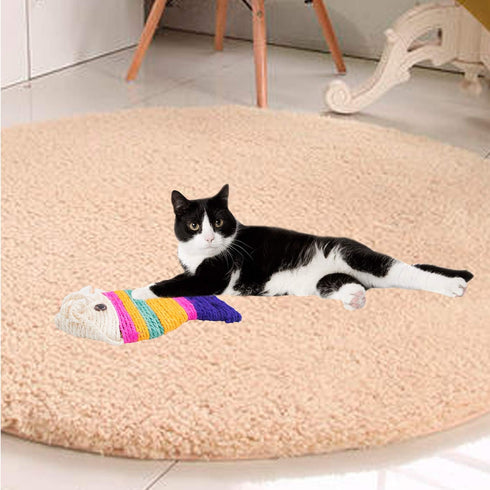 Fish Shape Sisal Cats Scratcher Cat Scratch Board Scratching Pad Colorful Play Funny Interactive Pet Toy for Kitty's Health and Good Behavior...