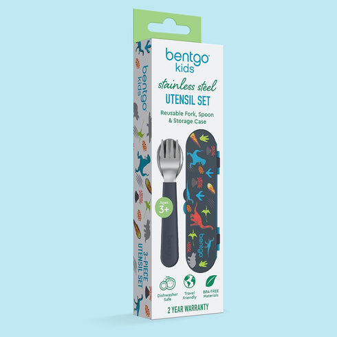Bentgo® Kids Stainless Steel Utensil Set - Reusable Fork, Spoon & Storage Case - High-Grade BPA-Free Stainless Steel, Easy-Grip Handles, Dishwashe...