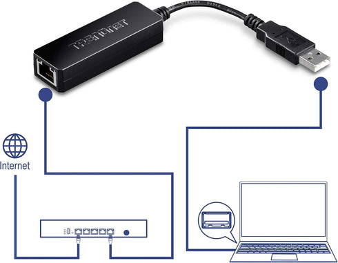 TRENDnet USB 3.0 to Gigabit Ethernet Adapter, Full Duplex 2Gbps Ethernet Speeds, Up to 1Gbps, USB to Gigabit Ethernet Adapter, USB-A, Windows Comp...