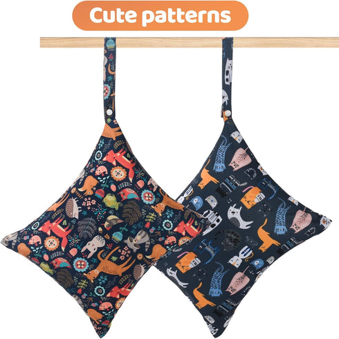 2pcs Cloth Diaper Wet Dry Bags Waterproof Reusable with Two Zippered Pockets Travel Beach Pool Daycare Soiled Baby Items Yoga Gym Bag for Swimsuit...