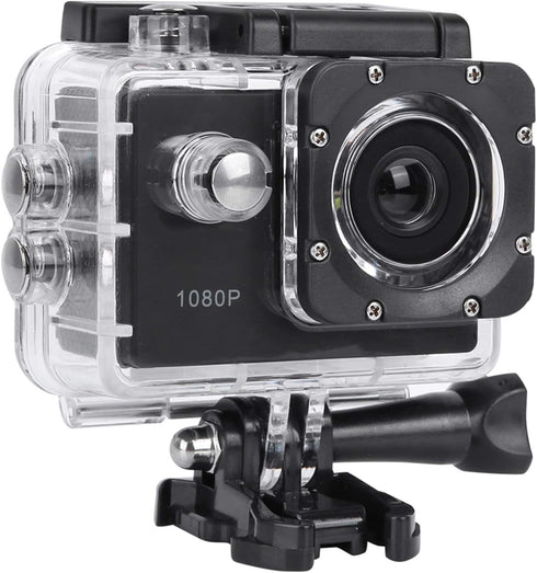 Action Camera 1080P 12MP Sports Camera Wide Angle Lens Full HD 2.0 Inch TFT LCD HD Screen Action Cam with 30m/98ft Underwater Waterproof for Outdo...