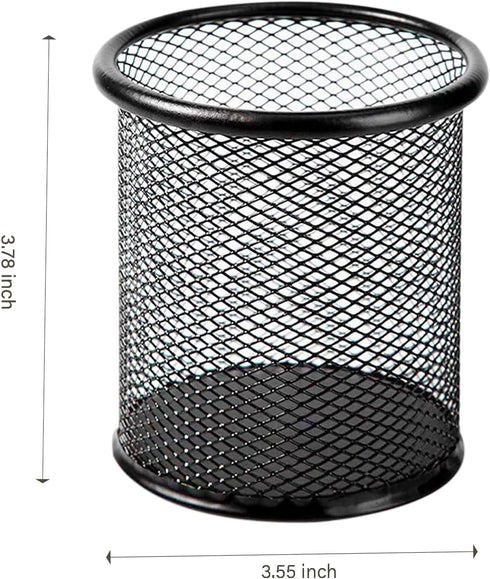 Pen Holder Pencil Holder Mesh Metal Pen Cup Holder Pencil Cup Holder for Desk Office Home Pen Organizer Black, 6 Pack...