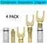 XMSJSIY Y Spade Plug,Speaker Spade Connector, Fork Spade Plug 45 Degree for Speaker Wire, Plug Audio Jack Connector Pure Copper for Speaker Wire,S...