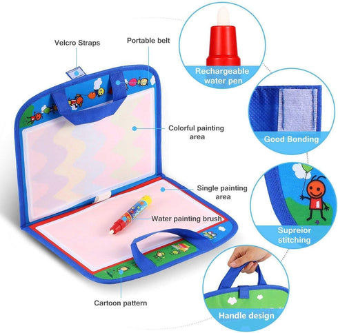 Jenilily Water Doodle Mat Portable Travel Drawing Bag Mat with Pen Educational Painting Toy for Toddlers Kids...