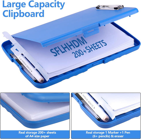 Clipboard a4 Clip File A4 Binder Storage Nursing Clipboard,Heavy Duty Plastic Storage Clipboard with Low Profile Clip,Nursing Clipboard Folder Sid...
