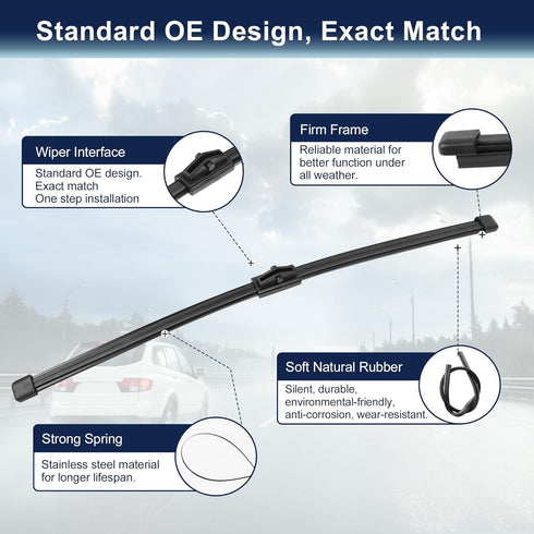 X AUTOHAUX 325mm Rear Wiper Blade for Audi Q5 2008-2015 for Audi A3 2013-2019...