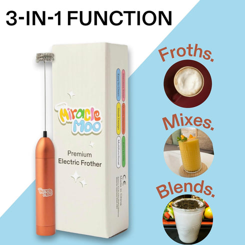 Whisk Milk Frother, Handheld Electric Frothing Wand, Foam Maker for Coffee, Colostrum, Matcha, Protein, Greens, Stainless Steel, Battery Operated,...