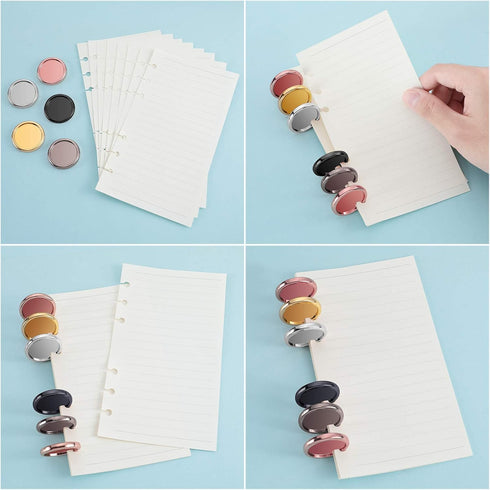 55 Pieces Discs Binding Ring Discs Discbound Plastic Expansion Discs Arc System Notebooks Planners with 5 Plastic Boxes...