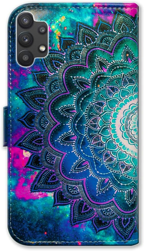 Case for Galaxy A32 5G, Mandala Flower Space Leather Flip Phone Case Wallet Cover with Card Slot Holder Kickstand for Samsung Galaxy A32 5G 2021...