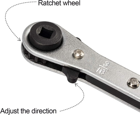 ANCIRS 3/16 to 3/8 Ratchet Wrench, HVAC Service Wrench with Hexagon Bit Adapter Kit for Air Conditioner, Refrigeration Equipment Repair...