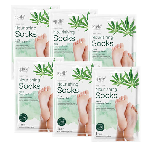 Epielle Nourishing Foot Masks - Hemp & Rosemary Extract for Deep Moisturizing | 100% Vegan & Cruelty-Free | 6 Pack Socks | Beauty Gifts | Skincare...