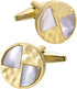 14K Gold Plated Natural Mother of Pearl Cufflinks for Men Lady Water Ripples Pattern Round Golden Men's Cufflinks Jewelry for Wedding Anniversary ...