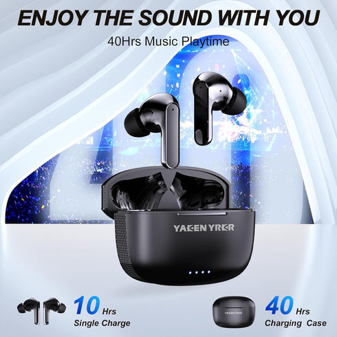 Wireless Earbuds,Bluetooth 5.3 Earbuds IPX5 Waterproof,Earphones with Wireless Charging Case,Light-Weight Headphones Built-in Microphone Call Nois...