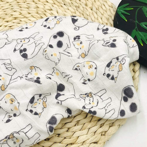 Ultra Soft Muslin Swaddle Blankets Premium Receiving Blanket for Boys & Girls Luxurious Soft and Silky 47" x 47" Pig Blanket (Pig)...