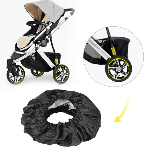 Baby Stroller Wheel Cover, 4PCS Dustproof Wheelchair Protector Cover for Baby Stroller(large)...