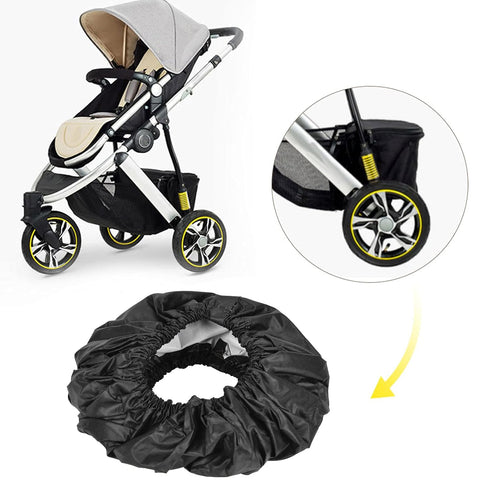4Pcs Baby Stroller Wheel Cover, Kid Baby Dustproof Wheelchair Protector Pushchair Wheel Cover Stroller Accessory(Small (4pcs))...