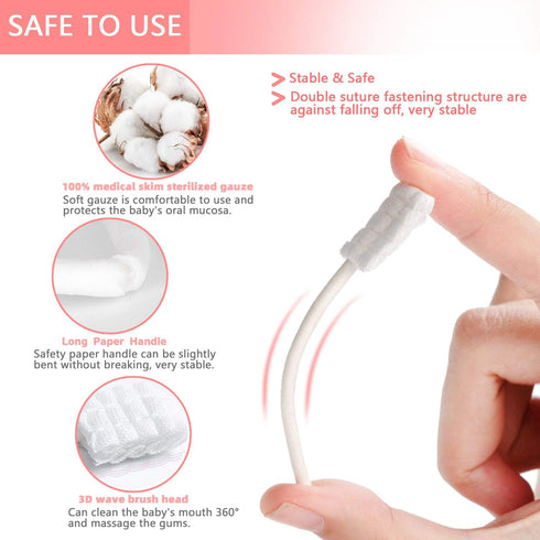Baby Tongue Cleaner, Baby Toothbrush, 42Pcs Disposable Infant Toothbrush Clean Baby Mouth,Gauze Gum Cleaner Toothbrush Baby Oral Cleaning Stick De...