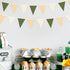 32Ft Sage Green Party Decorations Olive Green Tan Brown Cream Neutral Triangle Flag Fabric Banner Pennant Bunting Garland Streamers for Birthday W...