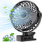 Portable Clip on Fan, Small Powerful Wind Cooling Desk Fan, 3 Speed Quiet Personal Fan with Clip, 360° Rotatable Battery Operated Rechargeable Min...
