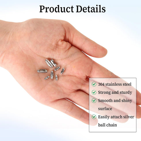 Giantree 100Pcs Ball Chain Connector Clasps, Stainless Steel Ball Chain Connector Clasps Fits for 1.5/2.0/2.4/3.2mm Silver Beaded Ball Chain for D...
