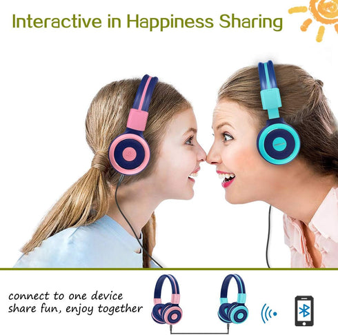 SIMOLIO Kids Bluetooth Headphones with Microphone and 75dB,85dB,94dB Volume Limit, Foldable Lightweight & Adjustable, Wireless Headphones for Kids...
