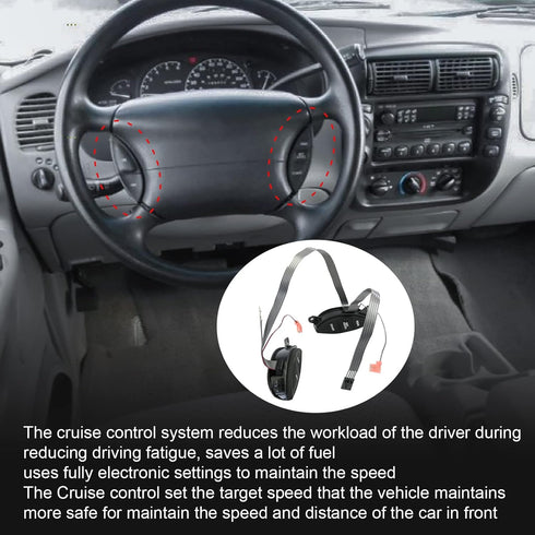 Steering Wheel Mounted Cruise Control Switch Button Kit Replacement for Ford Ranger 1998-2003, for Explorer Sport Trac 2001-2005, for Mercury Moun...