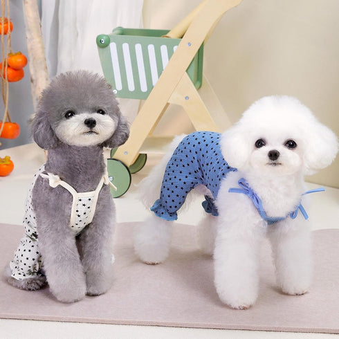 Dog Pajamas Summer Dog Clothes for Small Dogs Girl Boy Star Strap Puppy Onesie Pjs for Doggie Pet Cat Jammies Apparel, Beige, XL...