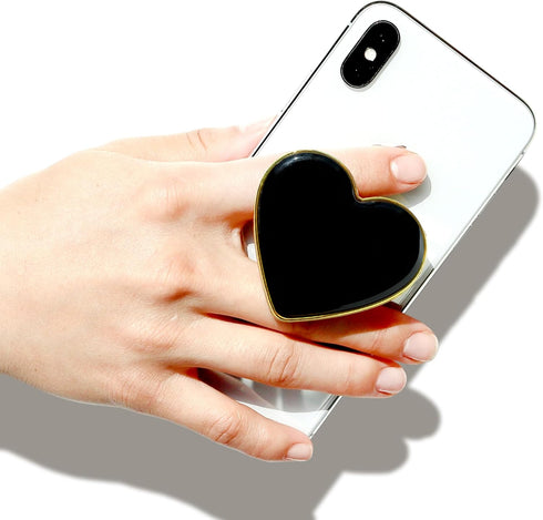 GRIPONG Cute Heart Shape Colorful Gold Enamel Epoxy Expandable Collapsible Mobile Phone Grip Stand Holder for Smartphone Tablet Cell Phone Accesso...