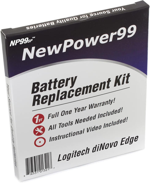 NP99sp Battery Kit for Logitech diNovo Edge Wireless Keyboard with Video Instructions, Tools, and Extended Life Battery from NewPower99...