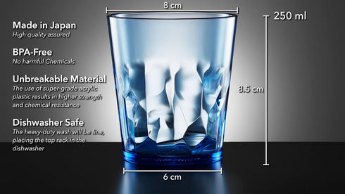 SCANDINOVIA - 8 oz Unbreakable Premium Juice Glasses Kid Cups- Set of 4 - Super Grade Acrylic Plastic Tumbler Cups - Perfect for Gifts - BPA Free ...