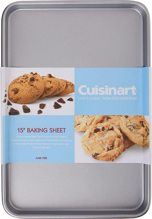 Cuisinart AMB-15BS 15-Inch Chef's Classic Nonstick Bakeware Baking Sheet, Silver...