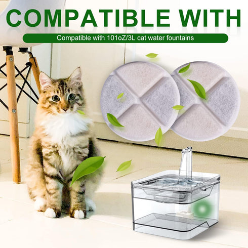 8pcs Pet Fountain Filters, 101oz/ 3Liter Soft Cat Fountain Filter Sponge Pet Water Fountain Filter Replacement Pet Fountain Accessories...