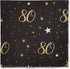 Sparkle and Bash Bulk Happy 80th Birthday Napkins for Party Decorations, 2-Ply, Black and Gold (6.5 x 6.5 In), Pack of 100-80th Birthday Decoratio...