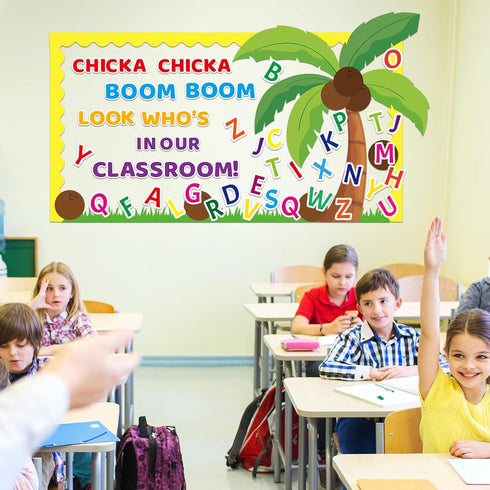 Summer Bulletin Board Summer Classroom Decoration Letter Palm Tree Cutouts Chicka Chicka Boom Boom Bulletin Board for Teachers Students Hawaiian P...